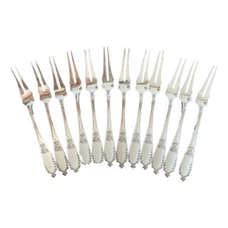 Snail Forks in Sterling Silver, France, 1910s, Set of 12 For Sale