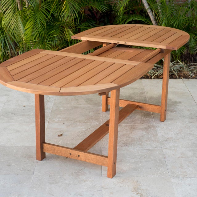 Amazonia Eucalyptus Extendable Oval Patio Dining Set 7 Pieces Chairish