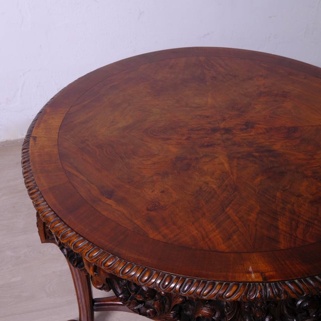 Antique Late 19th Century Carved Wooden Coffee Table, 1890s For Sale - Image 6 of 16