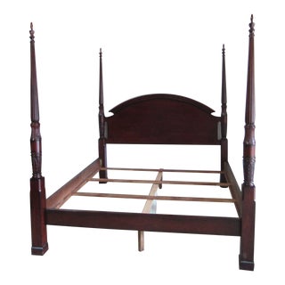 1980s Bombay King Mahogany Poster Bed Bedframe Designer For Sale