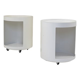 Valletto Tondo Alto Containers on Wheels from Valenti, 1970s, Set of 2 For Sale