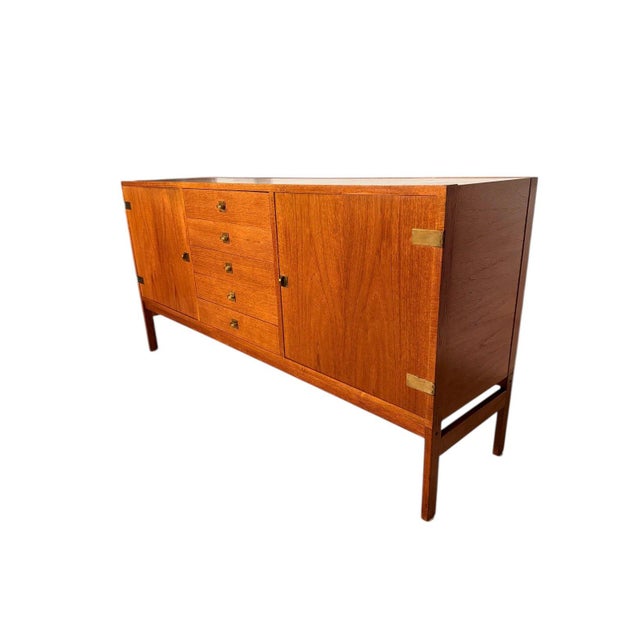 Wood Ole Gjerlov Knudsen & Torben Lind Teak Sideboard for France & Sons For Sale - Image 7 of 15