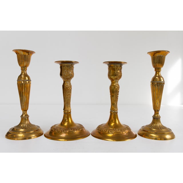 Vintage Danish Brass Candlesticks, 1950s, Set of 4 For Sale - Image 17 of 17