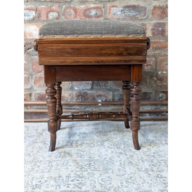 Brown Victorian Mechanical Rise and Fall Piano Stool from Brooks Ltd, 1890s For Sale - Image 8 of 8