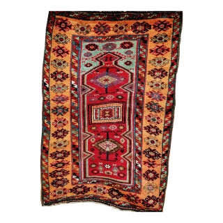 Antique Handwoven Anatolian Village Rug, Wool, Prayer Design, 1880s, 4' x 6' For Sale