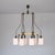 Italian Six-Light Chandelier in Brass, Black Metal and Opaline Glass, 1950s For Sale - Image 13 of 16