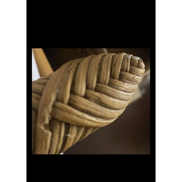 Bamboo Shelving Unit and Storage. Mid Century Modern Bamboo Display Shelf . Wicker and Bamboo Display Stand For Sale - Image 10 of 10