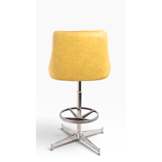 Yellow Set of Four Swivel Bar Stools by Daystrom C. 1979 For Sale - Image 8 of 14