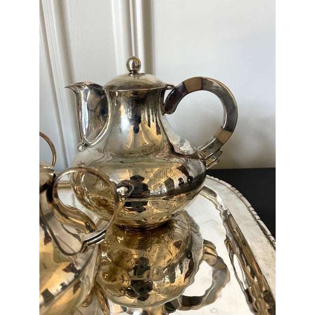 Mid 20th Century Mexican Modernistic Sterling Silver Tea Coffee Set by Hector Aguilar For Sale - Image 5 of 18