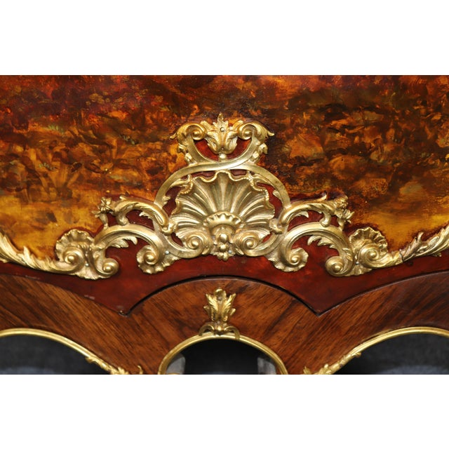 Brown 19th C French Louis XV Style Ormolu Mounted Marble Top Cabinet by Droward For Sale - Image 8 of 17