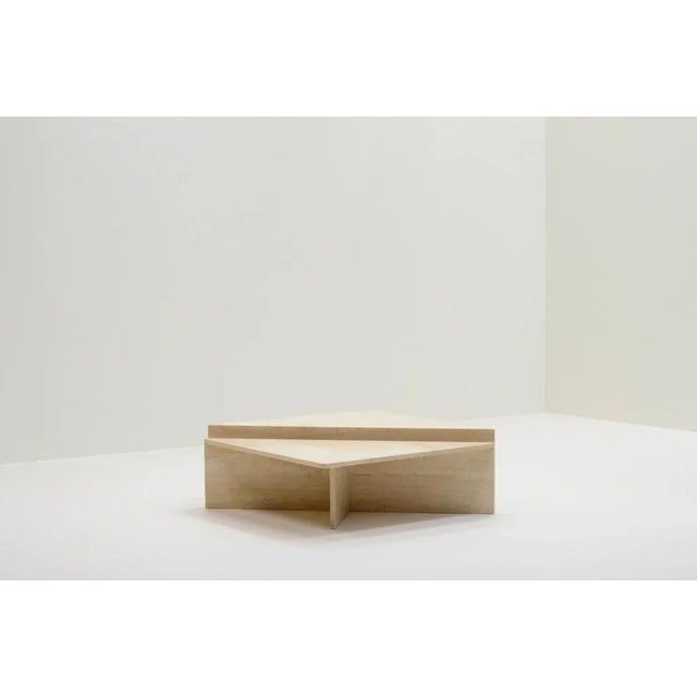 Italian Travertine Triangle Coffee Table from Up&Up, 1970s For Sale - Image 6 of 6