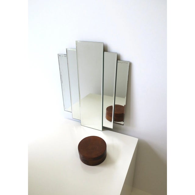 Silver '70 Modern Deco Wall or Vanity Mirror For Sale - Image 8 of 13