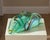 Sculptural blown art glass vessel attributed to VIZ Art Glass Collections, circa 2000. The dramatic free-form fan shape is...