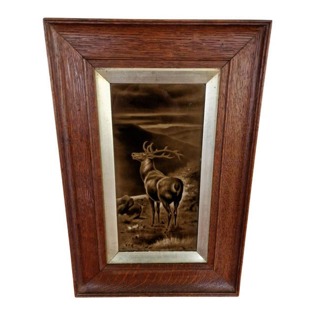 Victorian Era Collectibles with Images of Deer, 1800s, Paintings, Framed, Set of 2 For Sale - Image 6 of 12