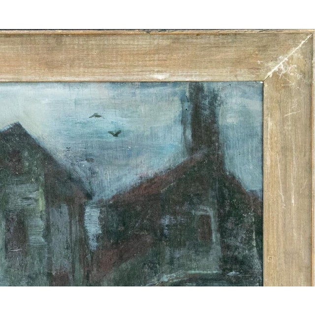 1936 Gordon McCouch Deserted Houses Modernist Landscape Oil on Board For Sale In Portland, ME - Image 6 of 18
