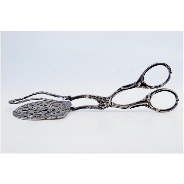 Bread/Salad Tongs in Scalloped Silver For Sale - Image 6 of 8
