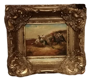 Arabian Horsemen, 1920s-1940s, Painting, Framed