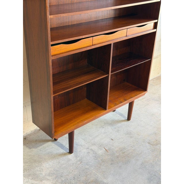 Rosewood Bookcase Cabinet With Slender Tapered Legs Denmark Mid-Century Modern 1960s For Sale - Image 10 of 10