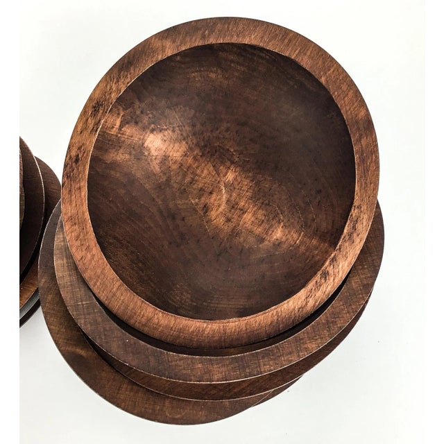 Vintage Artisans Wood Salad Nut Snack Bowls - Set of 12 For Sale In Portland, ME - Image 6 of 13