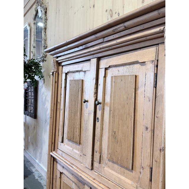 Antique English Pine Four Door Architectural Cupboard Cabinetry For Sale - Image 4 of 9