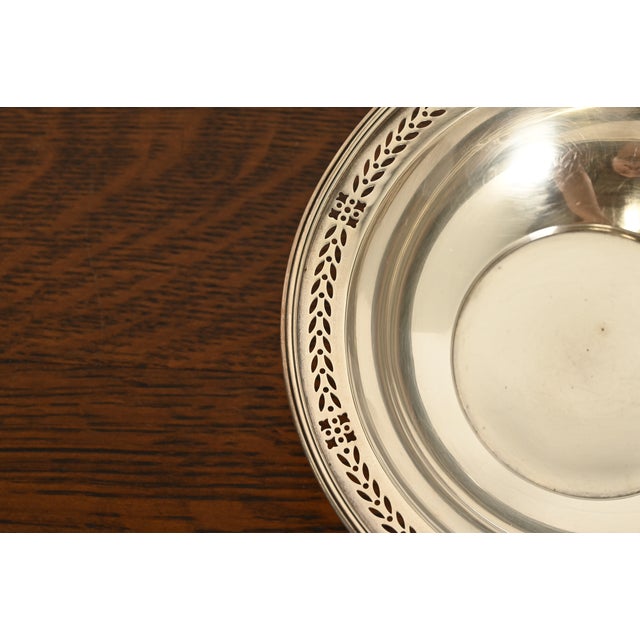 Metal Tiffany & Co. Antique Sterling Silver Pierced Rim Bowl For Sale - Image 7 of 14