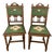 Antique French Oak Floral Upholstered Chairs, Set of 2 For Sale
