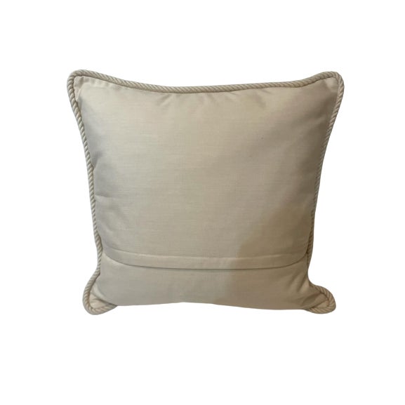 Charming Reindeer with Ornaments Beige Linen Corded Pillow 20" x 20" Hidden Zipper in Back Plush Feather Down Fill...