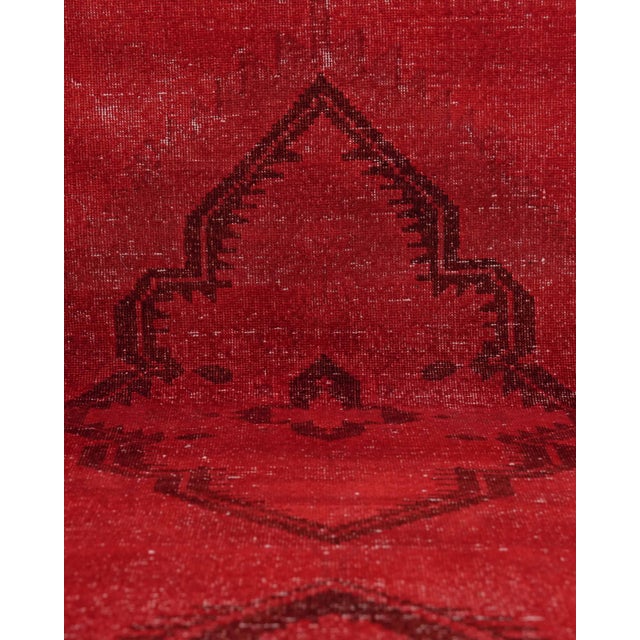 1970s 1970s Vintage Turkish Handmade Wool Cotton Red Runner Rug For Sale - Image 5 of 11