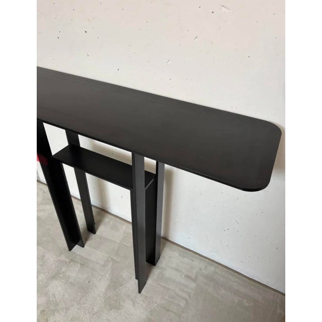Metal Steel Console by Léopold Gest for Protis 1980 For Sale - Image 7 of 11