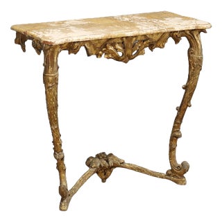 Italian Console inn Carved Gilded Fir For Sale