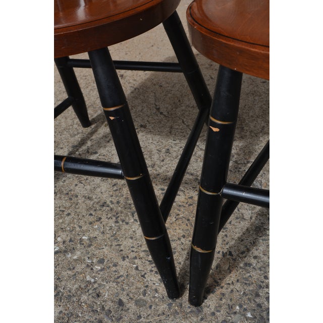 Great pair of solid & sturdy Hitchcock dining chairs. Both 'signed' on the back of the seats. The height given is to the...