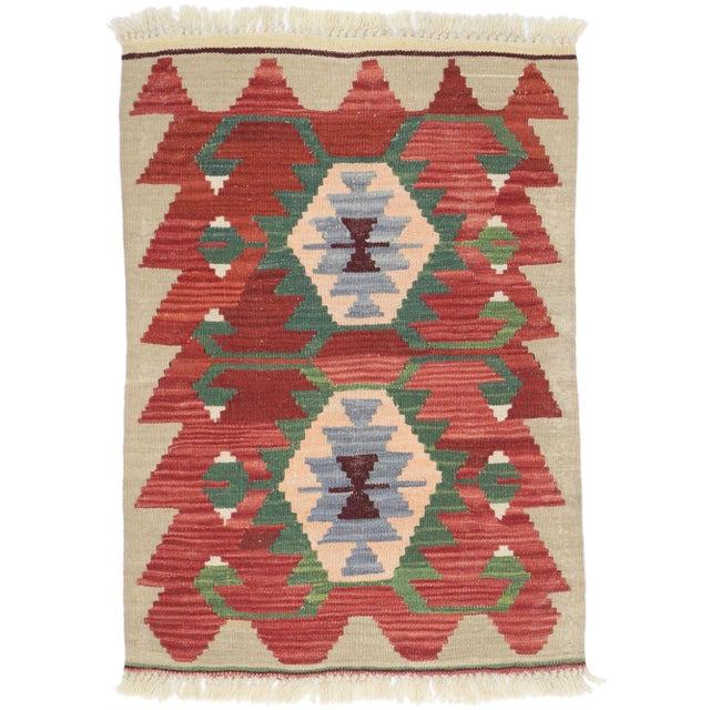 Vintage Persian Shiraz Kilim Rug - 02'00 X 02'10 For Sale - Image 9 of 9