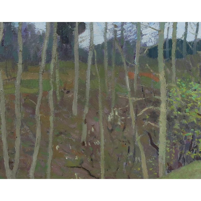 1960s Impressionism Forest Oil Painting, Ukrainian Art, 1966 46,5-60 For Sale - Image 4 of 6
