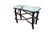 Vintage Adirondack rustic twig / log bench / stool / coffee table featuring a hand painted pastoral country farmhouse...