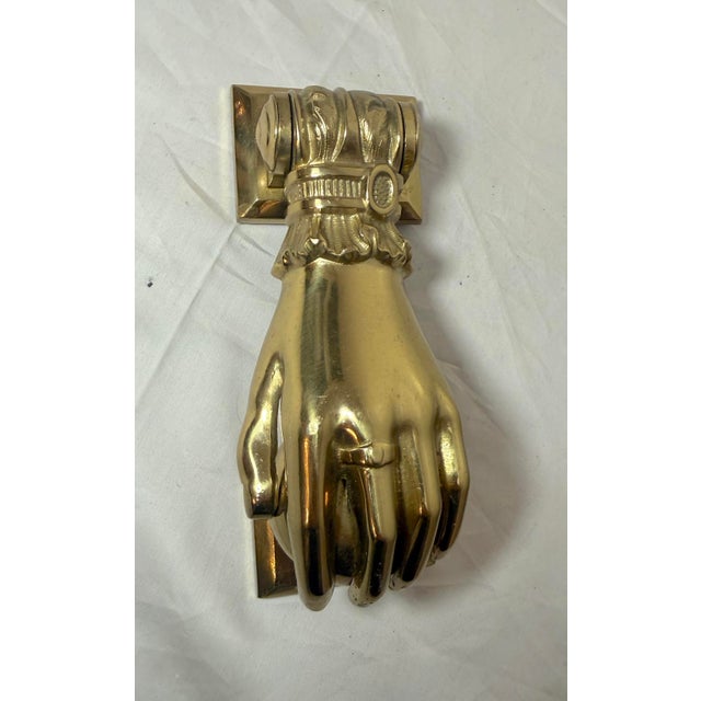 Up for sale is a large vintage solid brass figural front door knocker. The door knocker is made of very heavy solid...