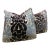 Pair of Silk Pillows With Burn Out Velvet Motif For Sale