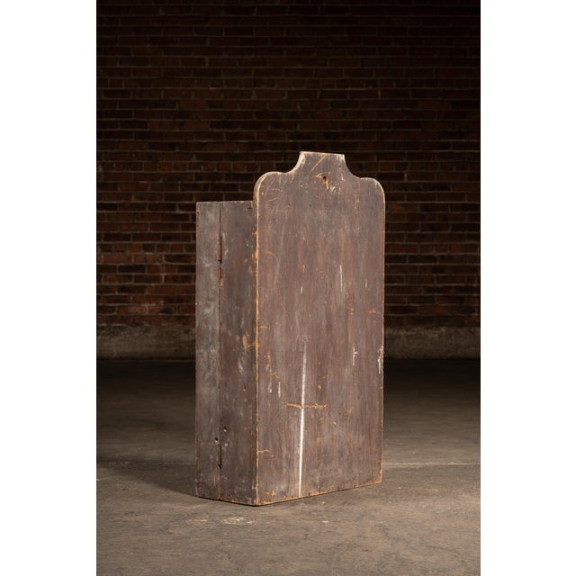 Brown Antique Wooden Swing-Open Tool Cabinet For Sale - Image 8 of 8