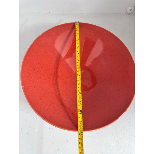 1940s Mid-Century Modern Orange Haeger Footed Display Decor Bowl For Sale In Charleston - Image 6 of 11