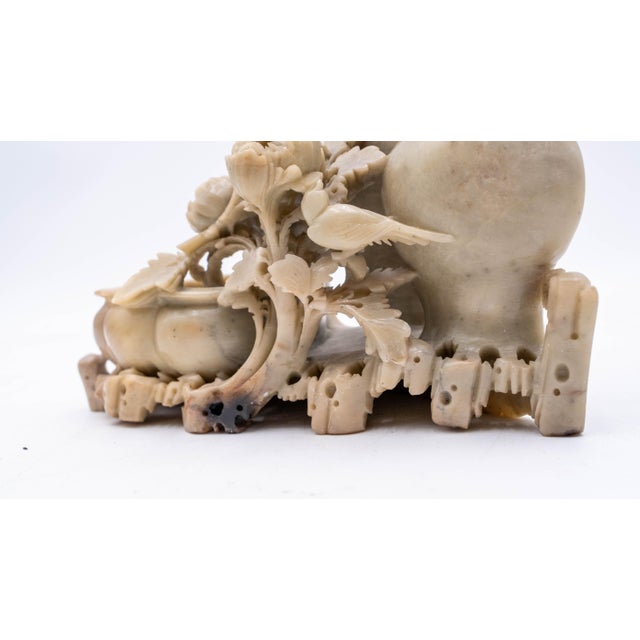 Chinese 19th Century Chinese Carved Soapstone Urn Vase Inkwell For Sale - Image 3 of 8