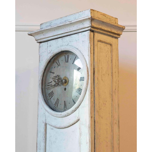Off-white Swedish Gustavian Neoclassical Longcase Clock, Circa 1800 For Sale - Image 8 of 11