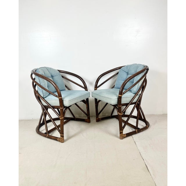 Vintage Round Bent Rattan Chairs- A Pair For Sale - Image 12 of 12