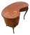1940s Vintage French Desk Kidney Shaped Vanity Three Carved Drawers Inlays Petite Size For Sale - Image 5 of 13