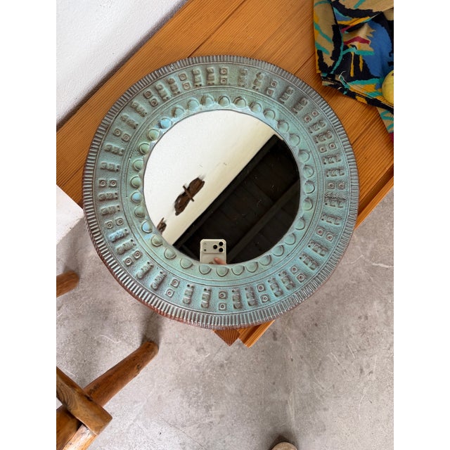 Vintage Italian Ceramic Art Mirror, 1990s For Sale - Image 14 of 18