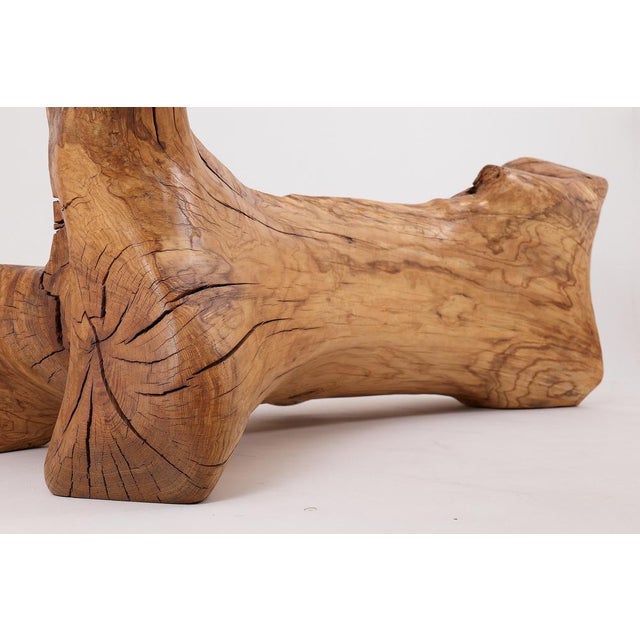 Carved Wood Bench by Logniture For Sale - Image 10 of 18