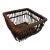 Vintage Boho Chic Torched Bamboo and Reed Square Footed Bowl For Sale