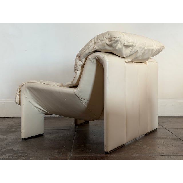 1970s Vintage 1970s Swiss Leather Chair For Sale - Image 5 of 12