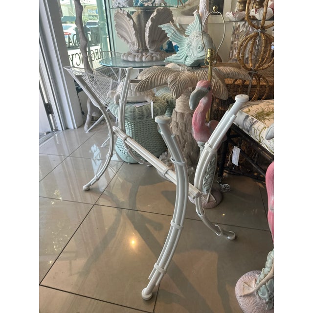 1970s Faux Bamboo Metal X Base Table Base For Sale - Image 9 of 11