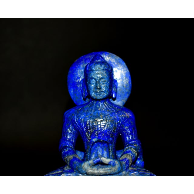 Lapis Lazuli Buddha Statue Stately Presence For Sale - Image 14 of 17
