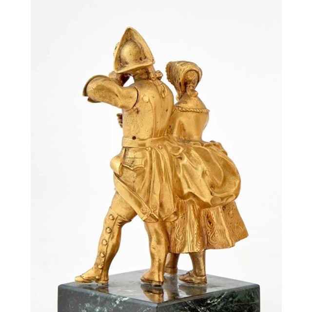 18th Century Pair of French Gilt-Bronze Figural Groups of Courting Couples For Sale - Image 10 of 13