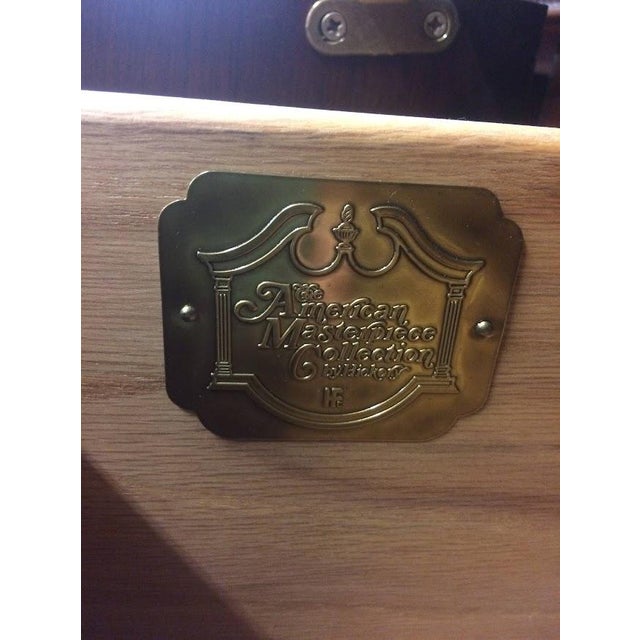 Wood Breakfront Cabinet by Hickory Furniture (American Masterpiece by Hickory). Two Piece Cabinet For Sale - Image 7 of 12